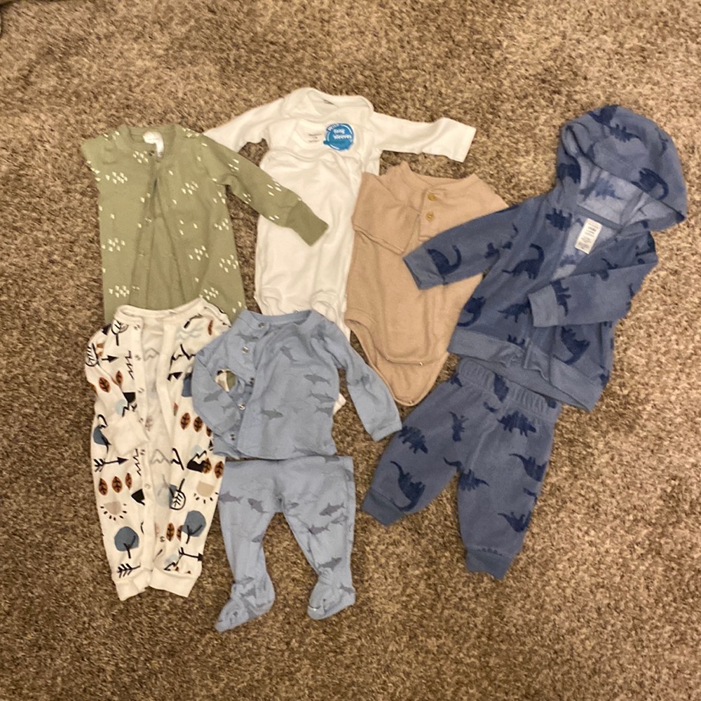 Bundle of baby boys 0-3 month long sleeve - 10 pieces total